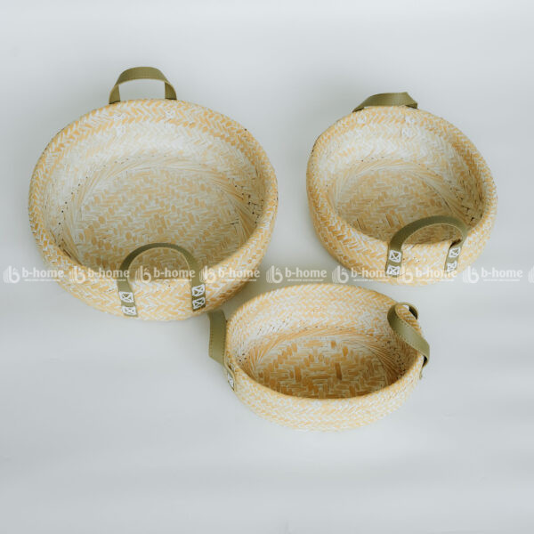 Bộ 3 giỏ đan tre hình bầu dục - Đồ Mây Tre Mỹ Nghệ B-Home - Công Ty Cổ Phần Xuất Nhập Khẩu B-Home