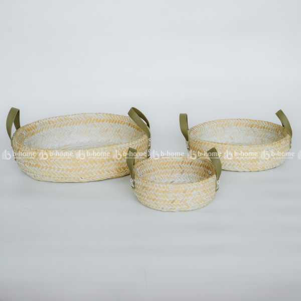 Bộ 3 giỏ đan tre tròn 2 lớp - Đồ Mây Tre Mỹ Nghệ B-Home - Công Ty Cổ Phần Xuất Nhập Khẩu B-Home