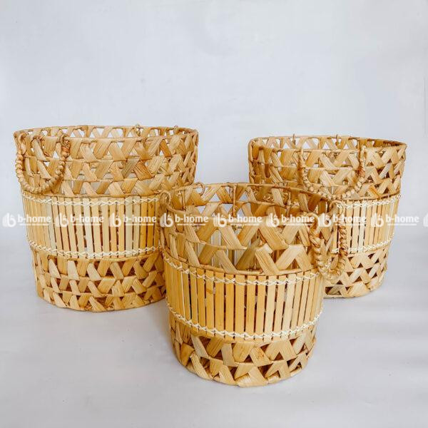 Bộ 3 giỏ đan từ lục bình - Đồ Mây Tre Mỹ Nghệ B-Home - Công Ty Cổ Phần Xuất Nhập Khẩu B-Home