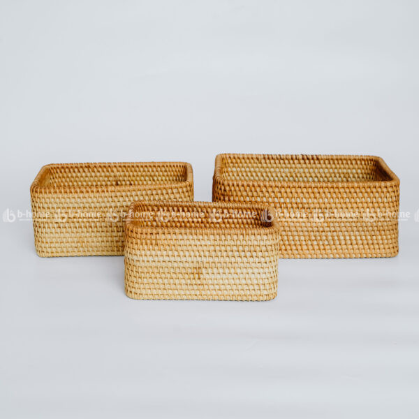 Bộ 3 giỏ đựng đồ bằng mây - Đồ Mây Tre Mỹ Nghệ B-Home - Công Ty Cổ Phần Xuất Nhập Khẩu B-Home