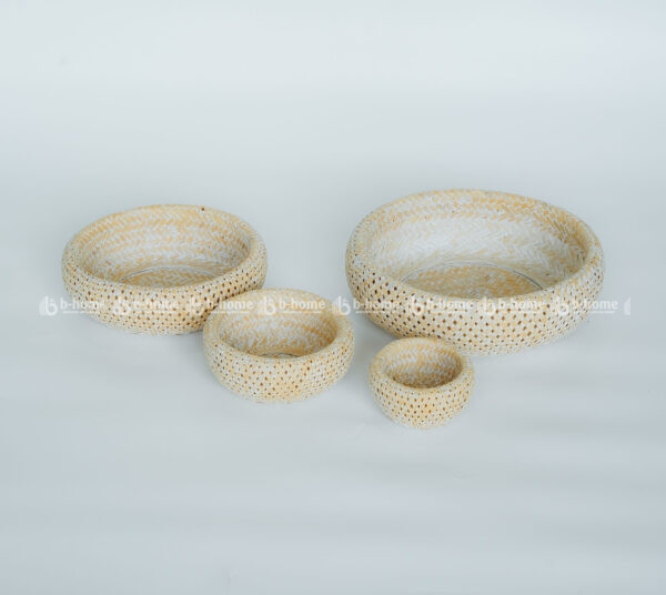 Bộ 4 khay tròn đan 2 lớp bằng tre - Đồ Mây Tre Mỹ Nghệ B-Home - Công Ty Cổ Phần Xuất Nhập Khẩu B-Home