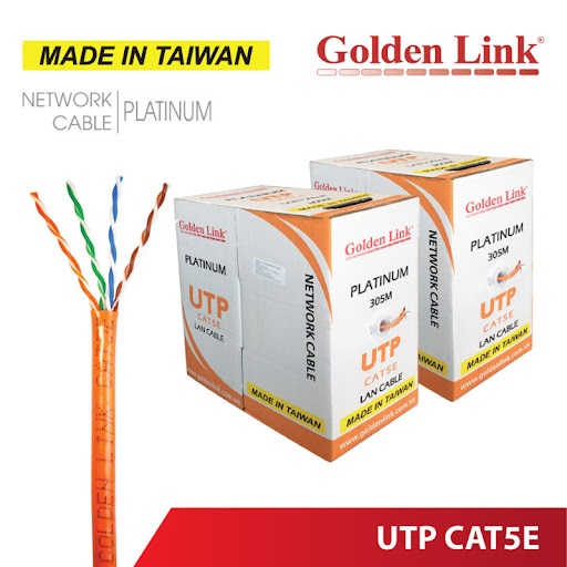 Cable mạng 5e cam UTP Golden Link - Camera Quan Sát Mạnh Cường PQ - Công Ty TNHH Mạnh Cường PQ