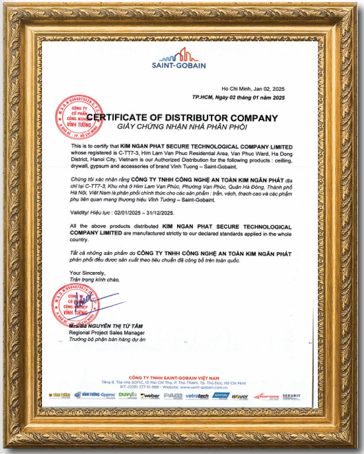 Chứng nhận nhà phân phối