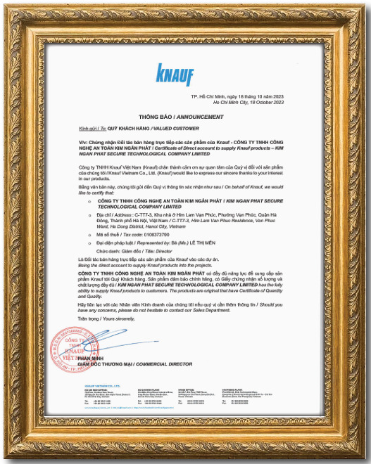 Chứng nhận nhà phân phối