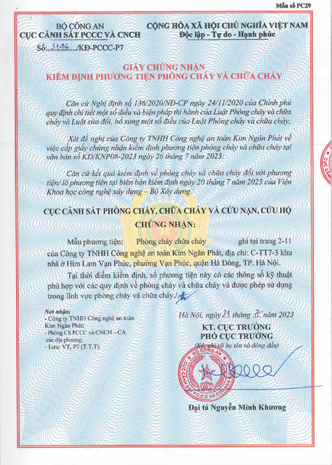 Chứng nhận kiểm định
