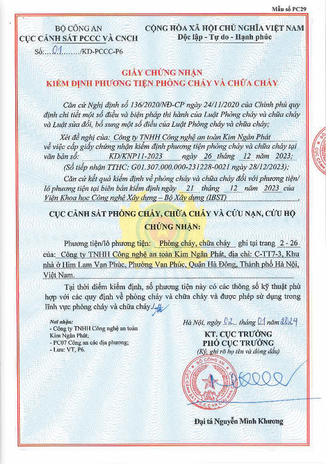 Chứng nhận kiểm định