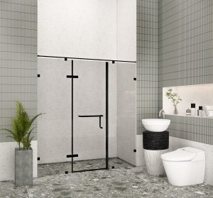 Phòng tắm kính đứng New Classic FLN P3 MATTE BLACK