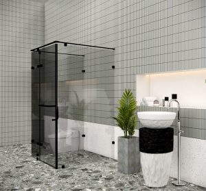 Phòng tắm kính đứng New Classic FLN U4 MATTE BLACK