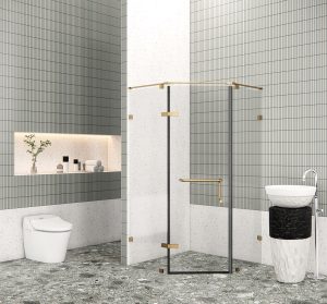 Phòng tắm kính đứng New Classic FLN V3 MIRROR GOLD