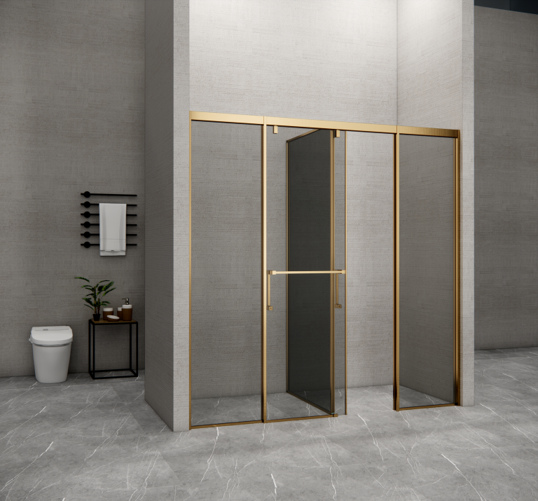 Phòng tắm kính đứng Slim FLS T4 MIRROR GOLD