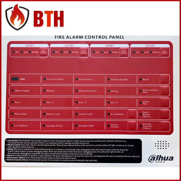 Tủ trung tâm báo cháy 4 kênh DaHua