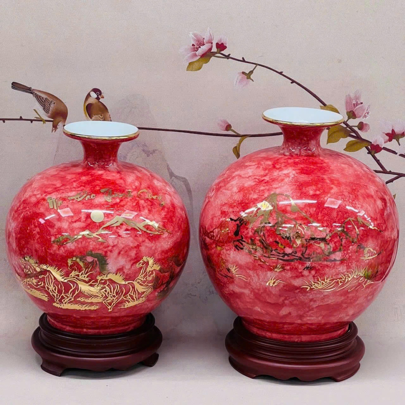 Bình hút lộc men loang