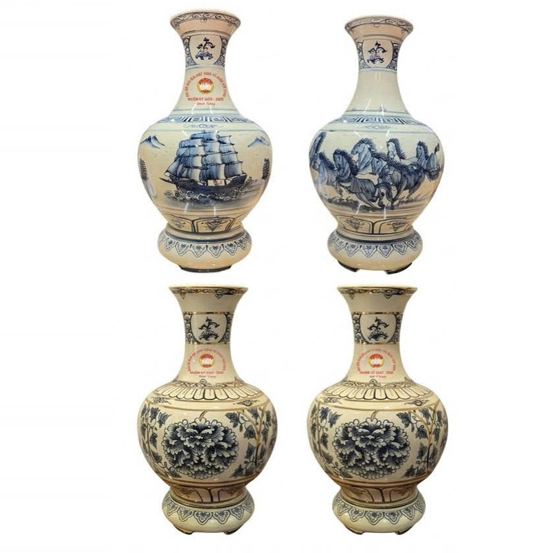 Bình tỏi gốm sứ vẽ vàng