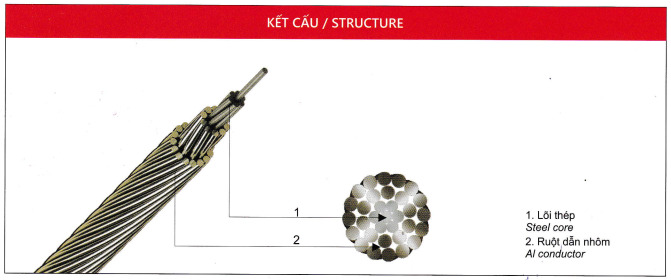 Cáp nhôm trần lõi thép