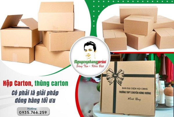 Dịch vụ in logo hộp carton đóng hàng