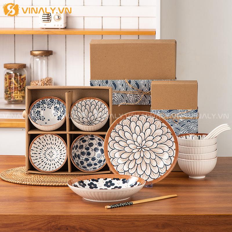Bộ bát dĩa hoa mặt trời sang trọng