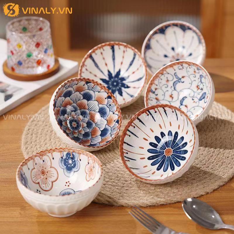 Bộ chén in hoạ tiết cách điệu cổ điển