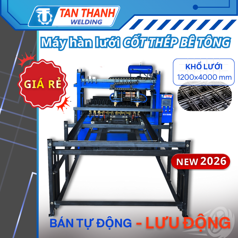 Máy hàn lưới cốt thép bê tông 100kva - 1200x4000mm