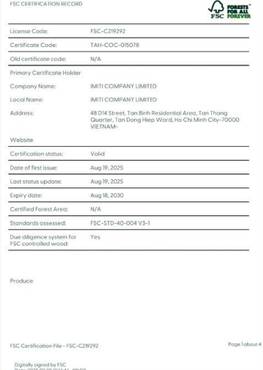 Chứng chỉ FSC