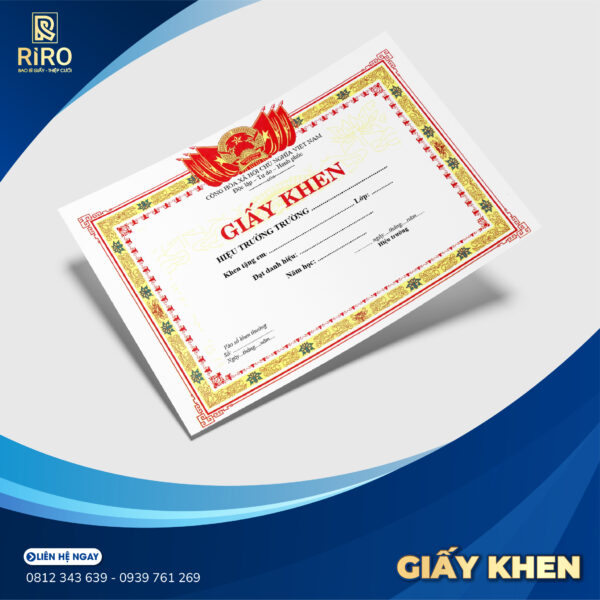 In giấy khen