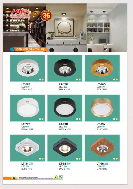Đèn Led gắn tủ, kệ