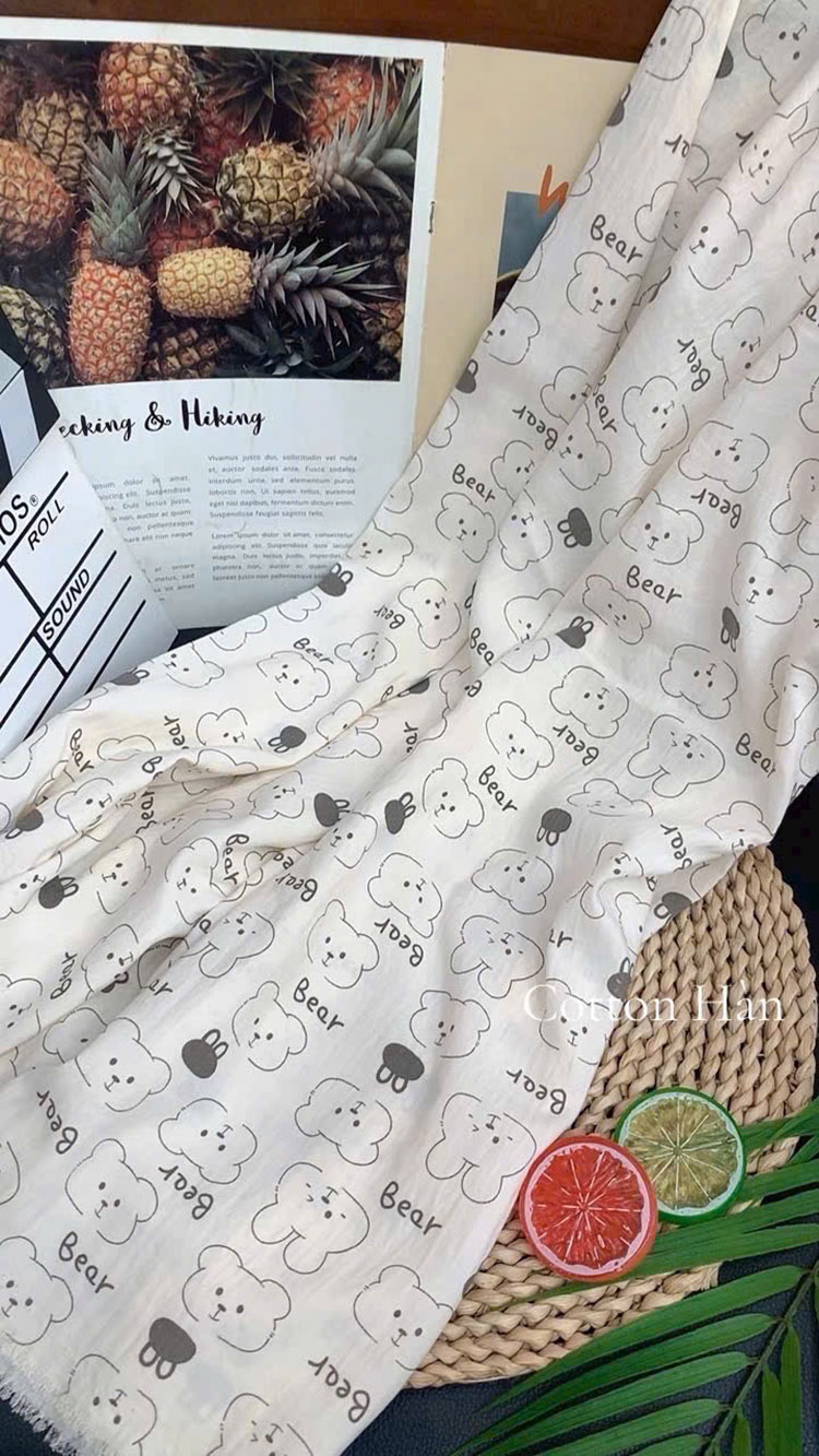Vải cotton Hàn - khổ 1.6m - cuộn 100-150m