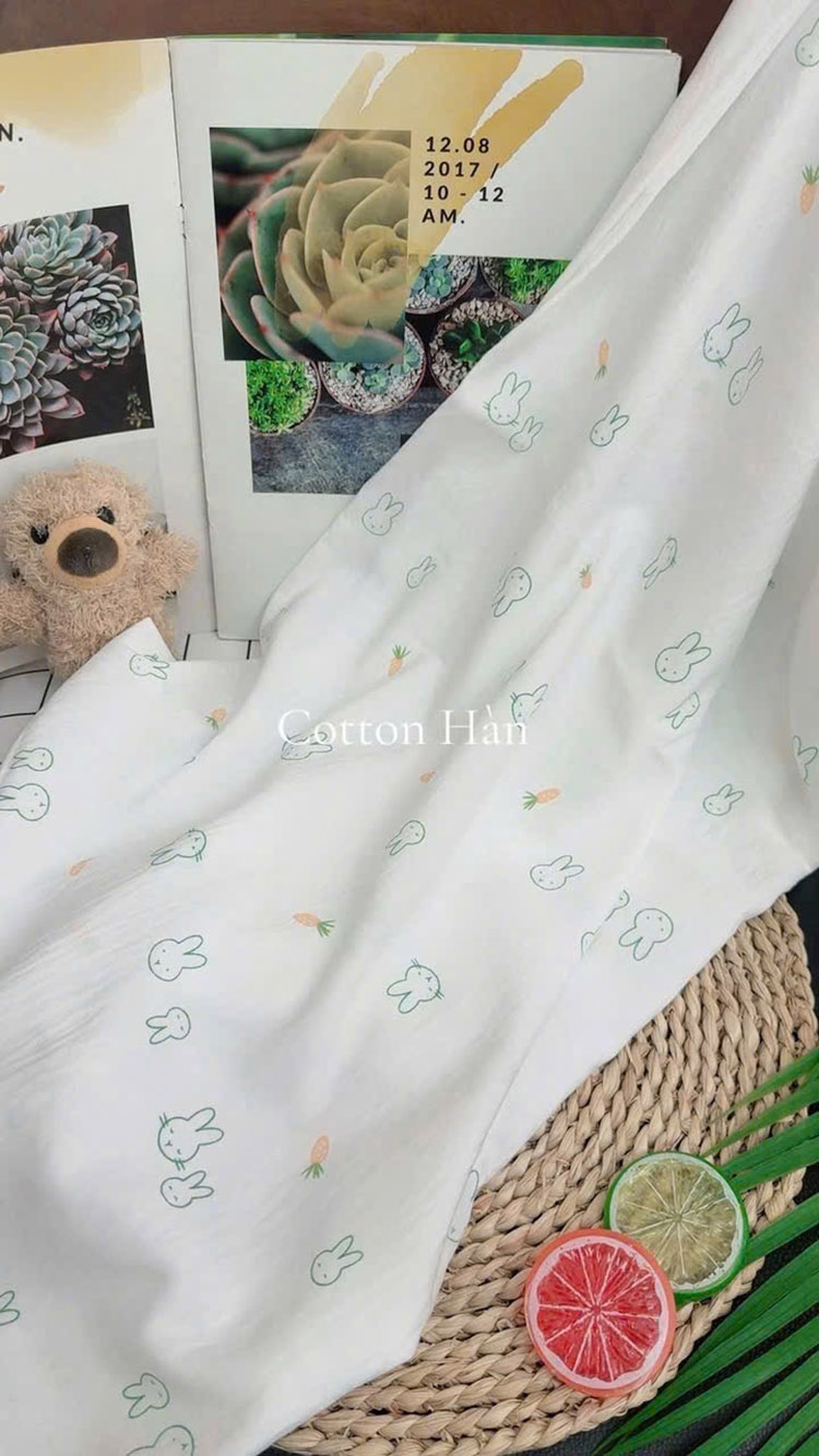 Vải cotton Hàn - khổ 1.6m - cuộn 100-150m
