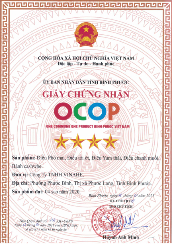 Chứng nhận OCOP