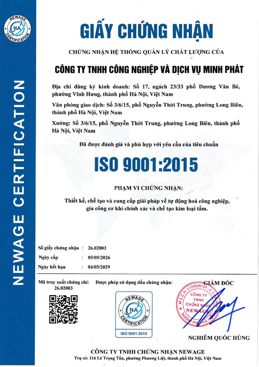 Chứng nhận ISO 9001:2015