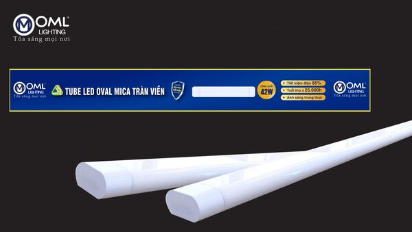 Tube LED oval mica tràn viền 42W