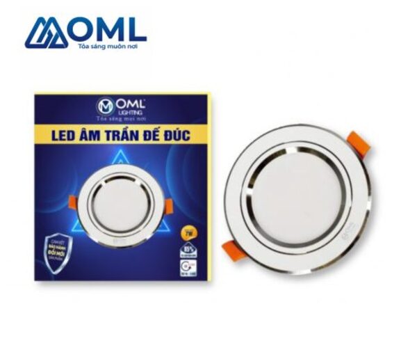 Âm trần đế đúc viền bạc 7W