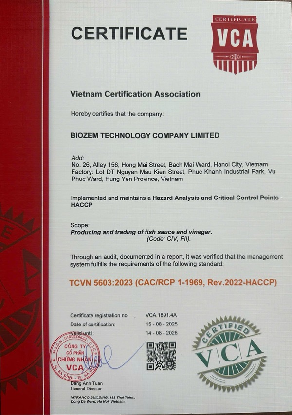 Chứng nhận VCA