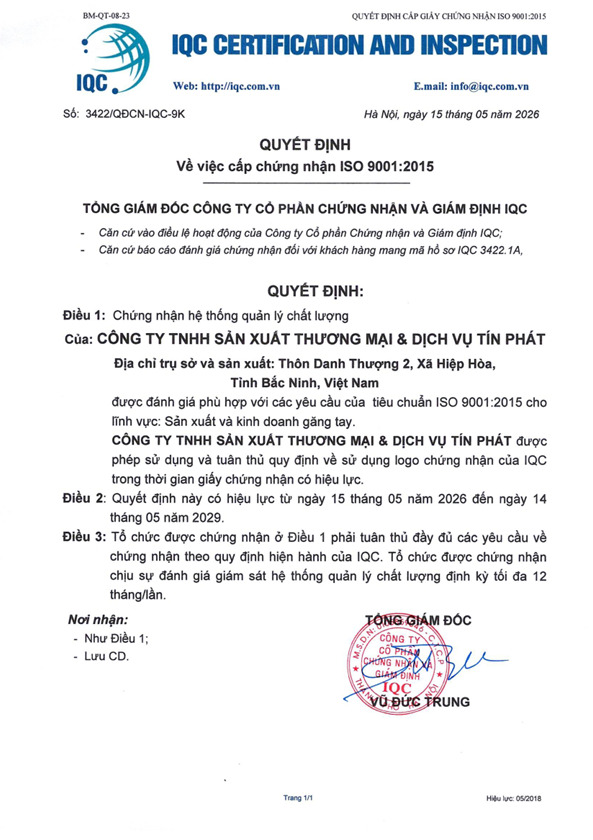 Chứng nhận ISO 9001:2015