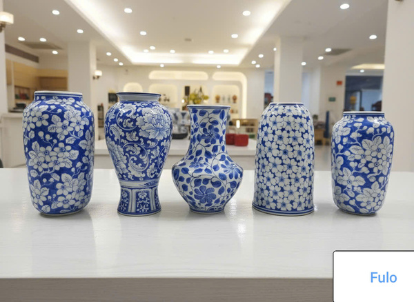 Bình gốm sứ men lam