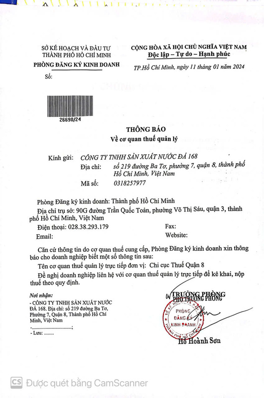 Thông báo quản lý thuế