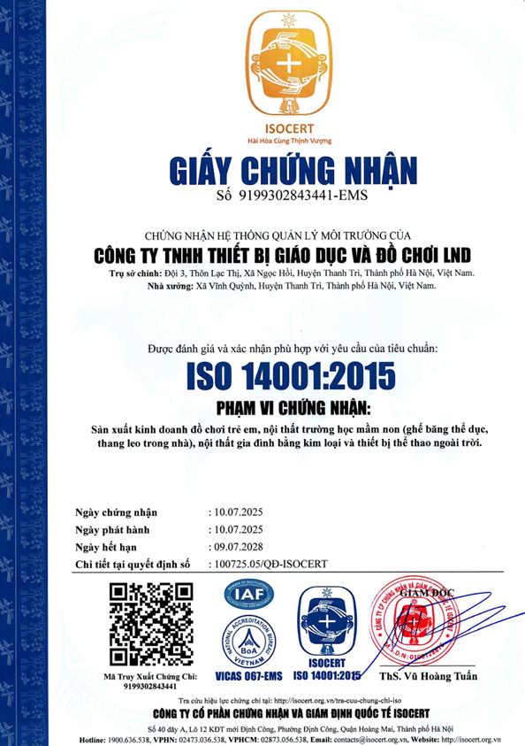 Chứng nhận ISO 14001:2015