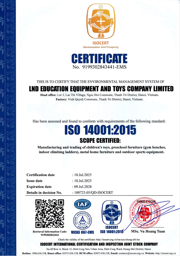 Chứng nhận ISO 14001:2015