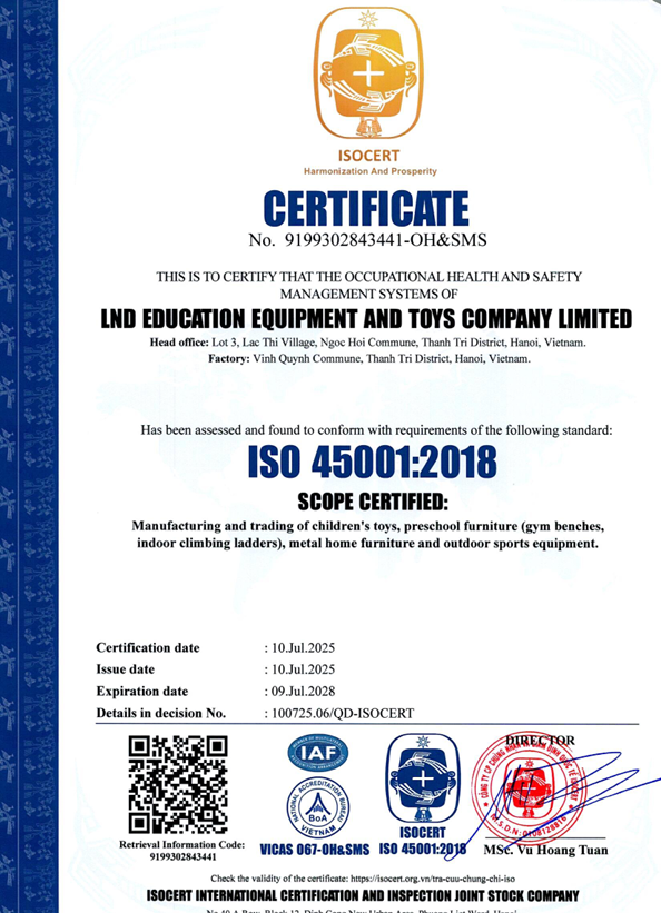 Chứng nhận ISO 45001:2018