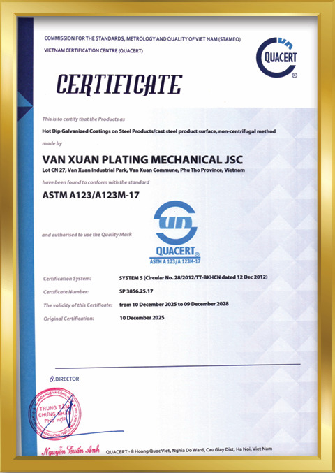 Chứng nhận ASTM A123