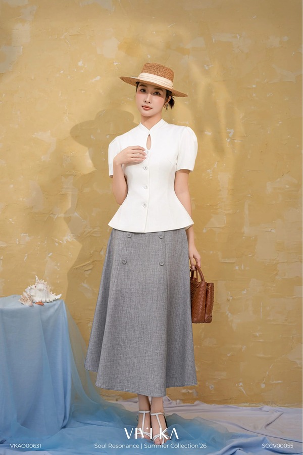 Áo Doris Peplum tay ngắn