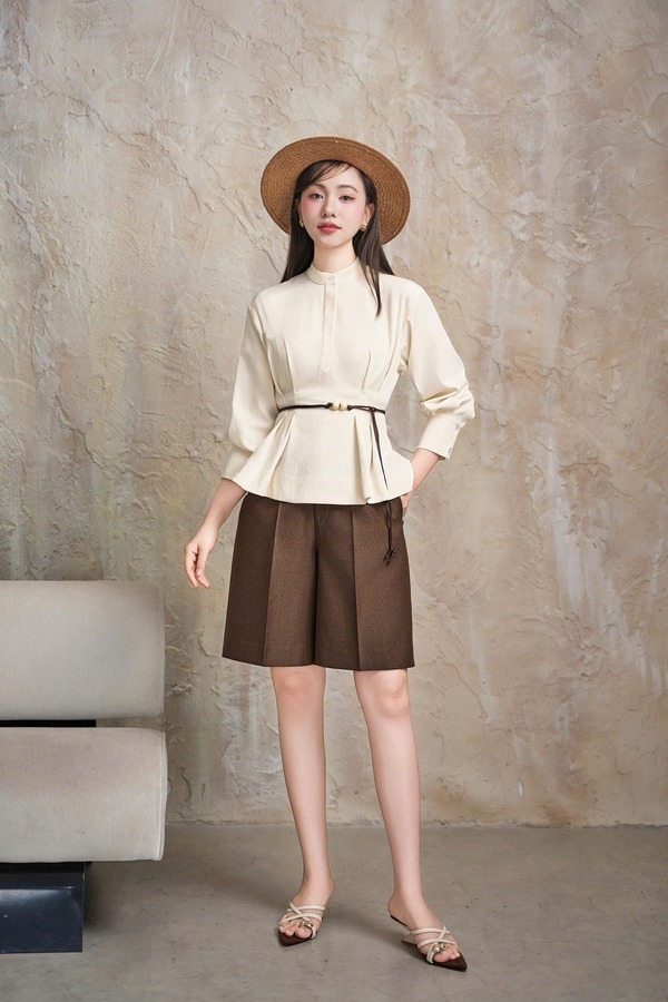 Áo Irene kiểu sơ mi tay dài