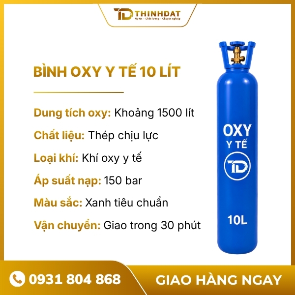 Bình Oxy y tế 10L