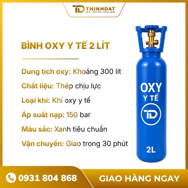 Bình Oxy y tế 2L