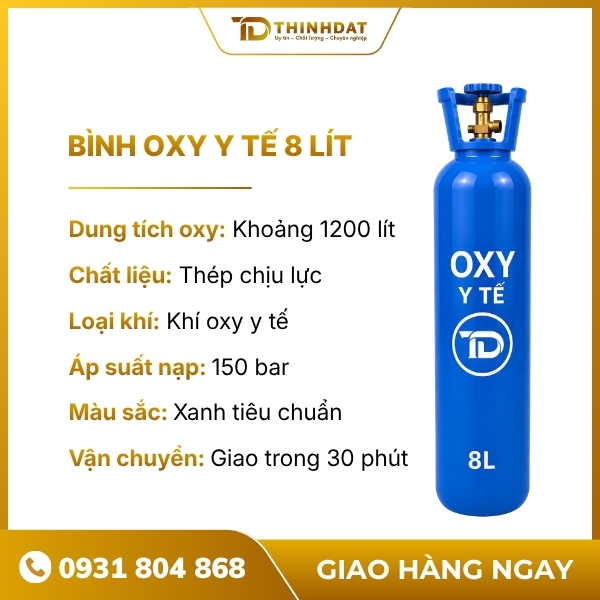 Bình Oxy y tế 8L