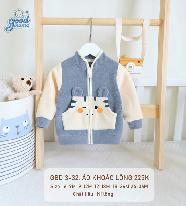 GBD3-32 áo khoác lông Goodmama chất liệu nỉ bông