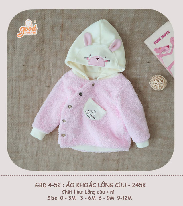 GBD4-52 áo khoác lông goodmama chất liệu lông cừu