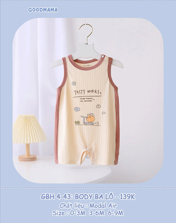 GBH4-43 Body ba lỗ Goodmama chất liệu Modal Air