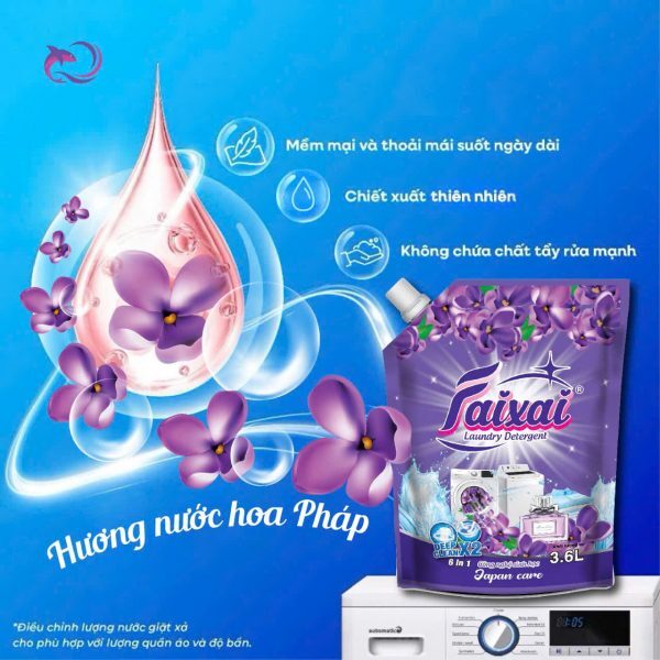 Túi nước giặt xả dưỡng vải Faixai 3.6L