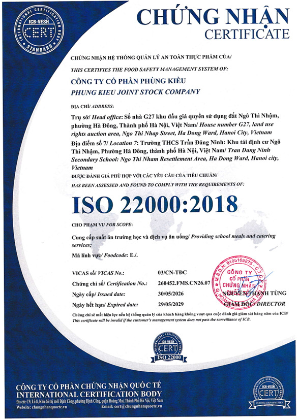 Chứng nhận ISO Trần Đăng Ninh