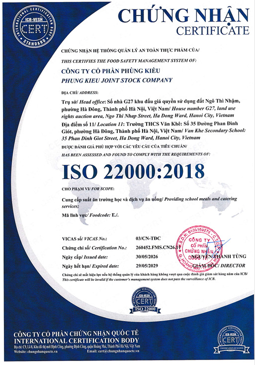 Chứng nhận ISO Văn Khê
